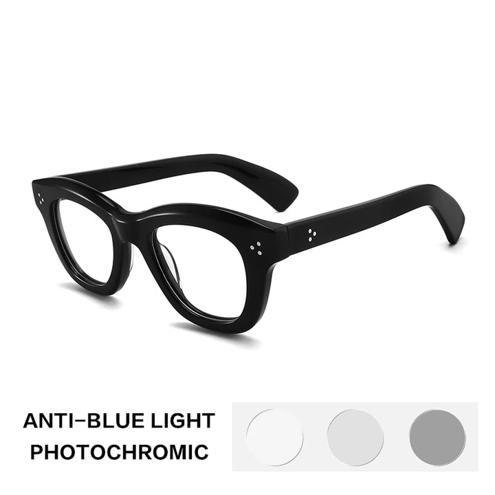 Gatenac Unisex Full Rim Square Thick Acetate Reading Glasses G2416