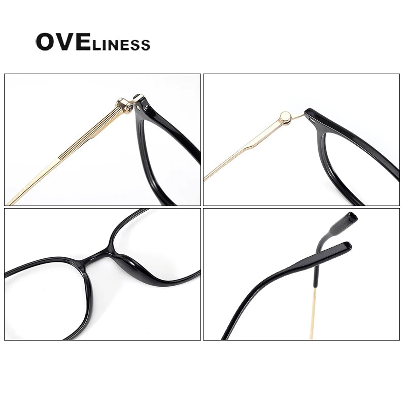 Oveliness Women's Full Rim Square Ultem Titanium Eyeglasses 8669 Full Rim Oveliness   