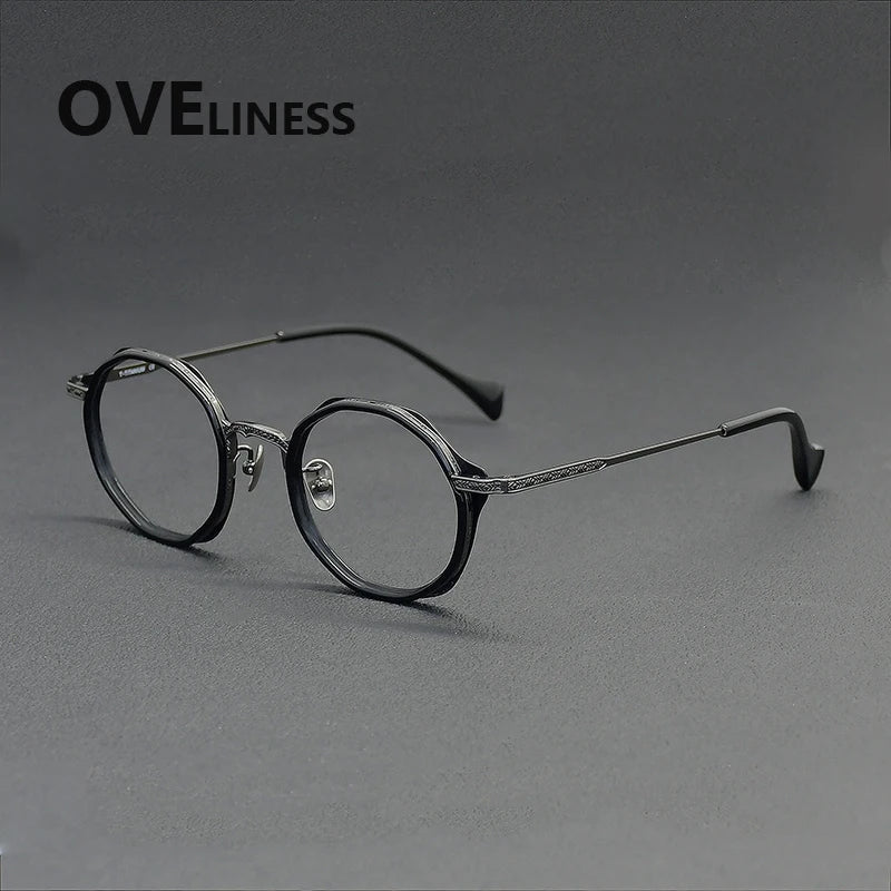 Oveliness Women's Full Rim Round Titanium Acetate Eyeglasses 926007