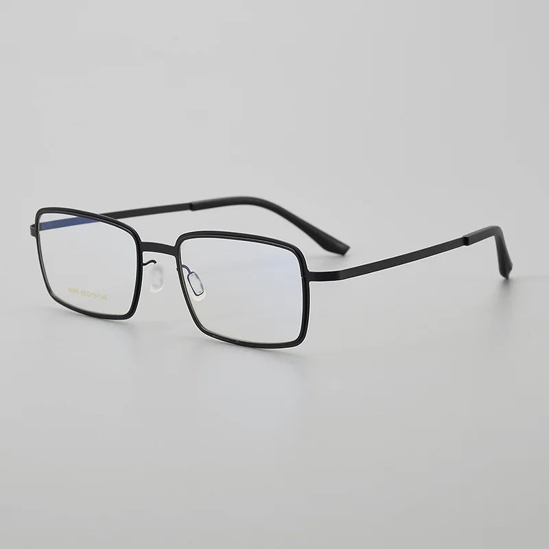 Hewei Unisex Full Rim Square Titanium Eyeglasses 6689 Full Rim Hewei black  