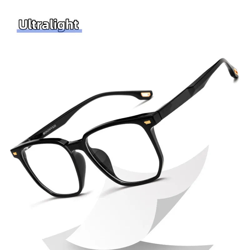 Kocolior Unisex Full Rim Oversized Square Tr 90 Hyperopic Reading Glasses 58092 Reading Glasses Kocolior   