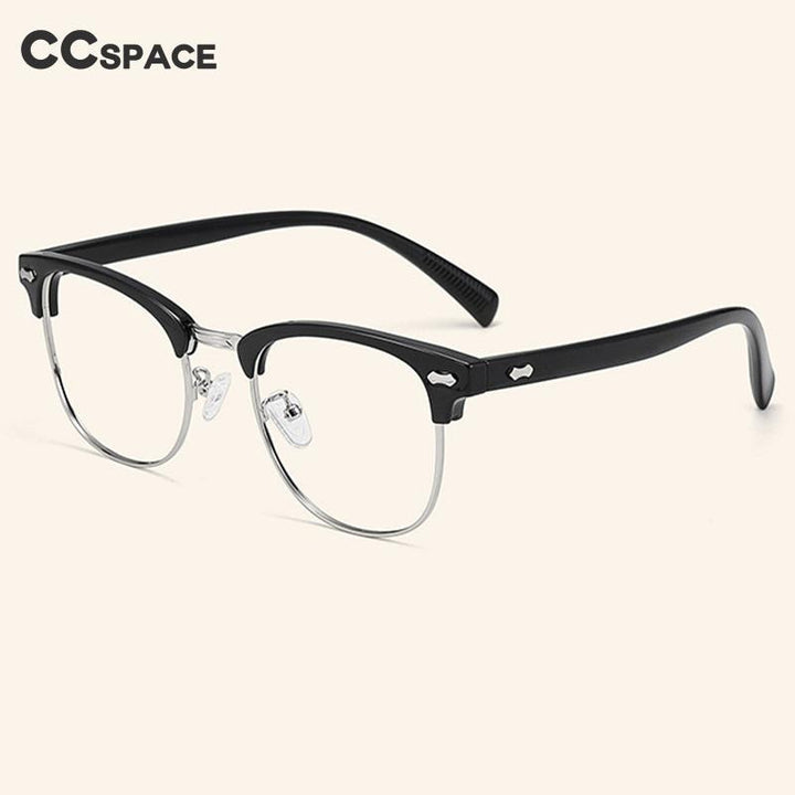 CCSpace Men's Full Rim Square Alloy Eyebrow Eyeglasses 56118 Full Rim CCspace   