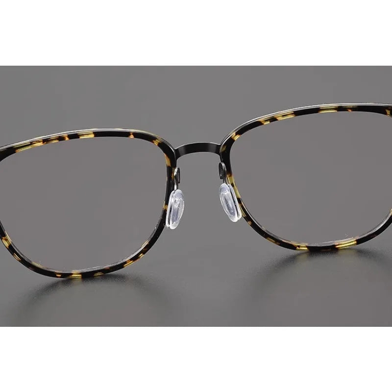 Hewei Unisex Full Rim Square Titanium Acetate Eyeglasses 14544 Full Rim Hewei   