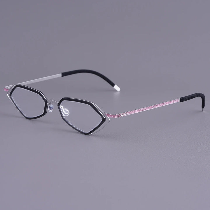 Bobbie Unisex Full Rim Geometric Titanium Eyeglasses V339-R-D