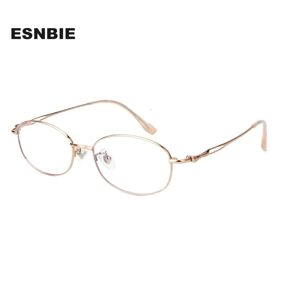 Esnbie 950020 Women's Full Rim Oval Square Titanium Frames Esnbie