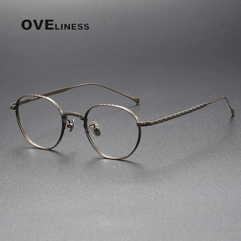 Oveliness Unisex Full Rim Oval Square Titanium Eyeglasses 49163