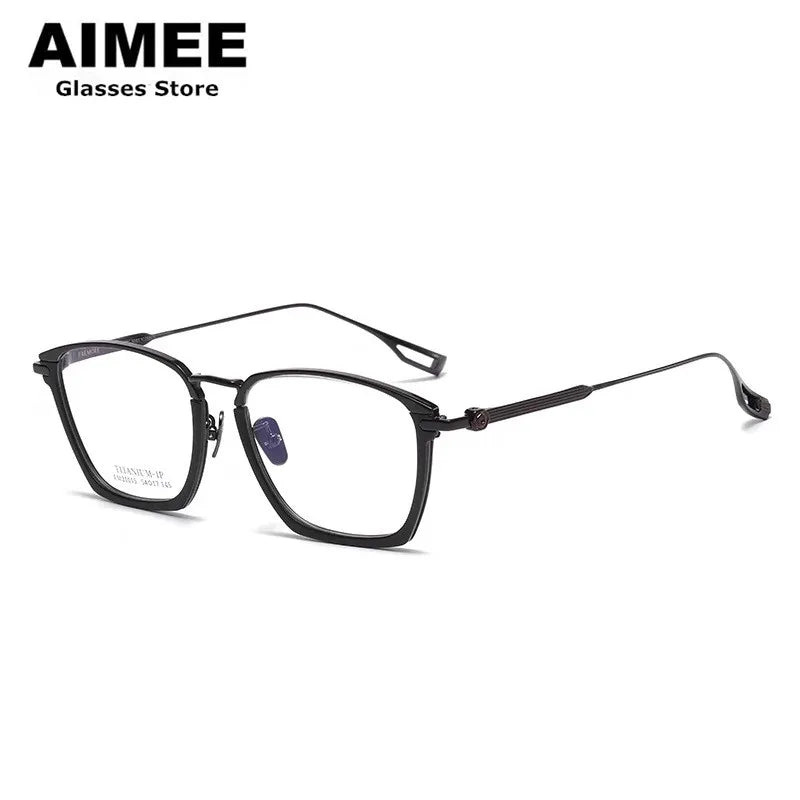 Aimee Unisex Full Rim Square Titanium Acetate Eyeglasses 21015 Full Rim Aimee   