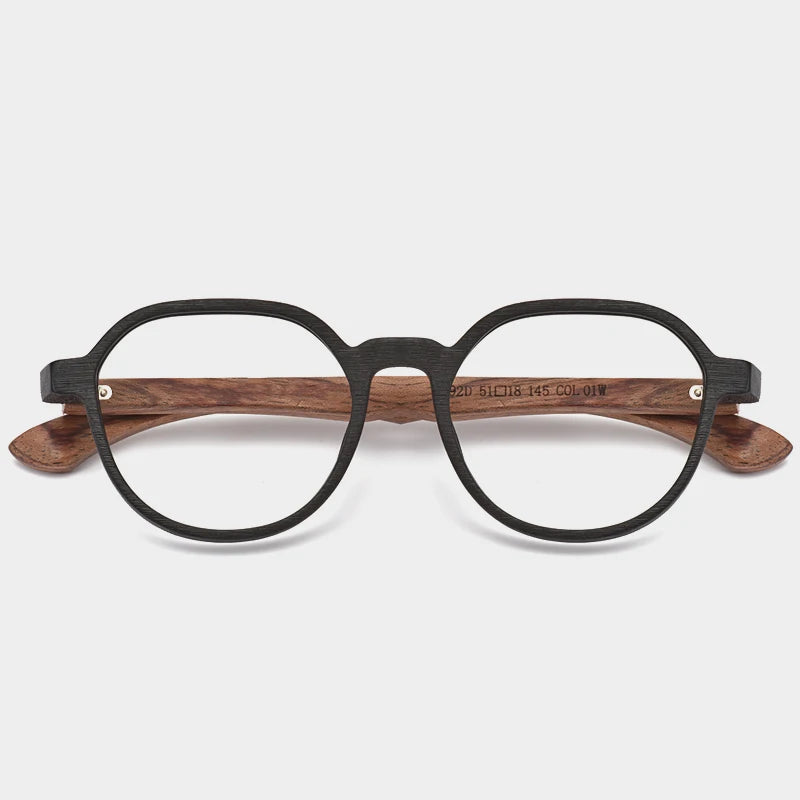 Hdcrafter Women's Full Rim Square Oval Wood Eyeglasses 759239