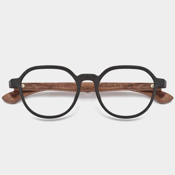 Hdcrafter Women's Full Rim Square Oval Wood Eyeglasses 759239