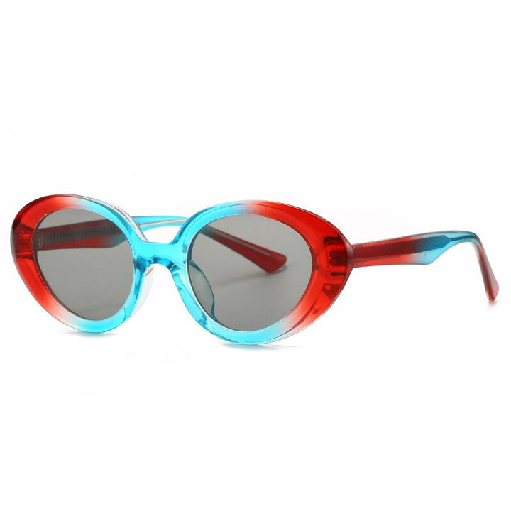CCSpace Women's Full Rim Oval Pc Plastic Eyeglasses/Sunglasses 56760 Full Rim CCspace C3BlueRed  