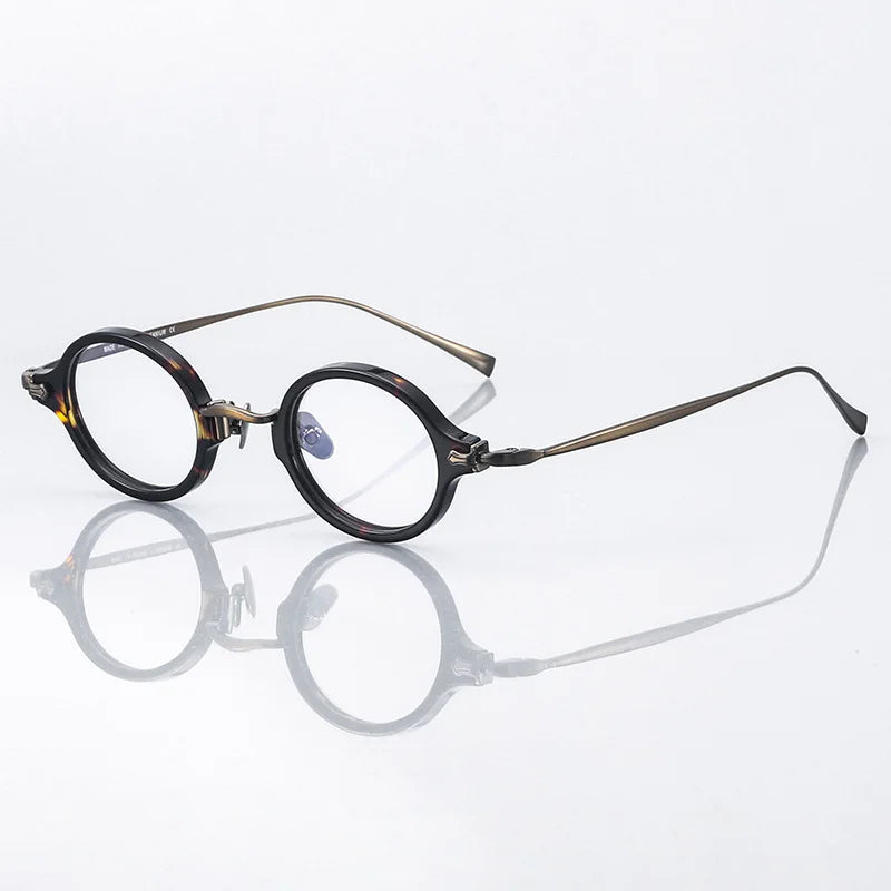 Black Mask Unisex Full Rim Oval Round Titanium Acetate Eyeglasses 396181