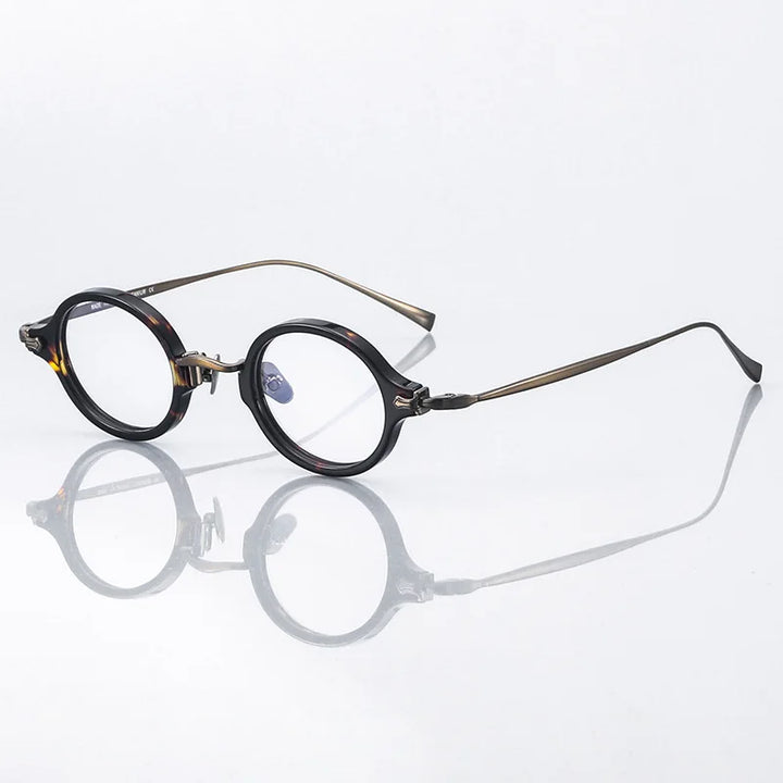 Black Mask Unisex Full Rim Oval Round Titanium Acetate Eyeglasses 396181