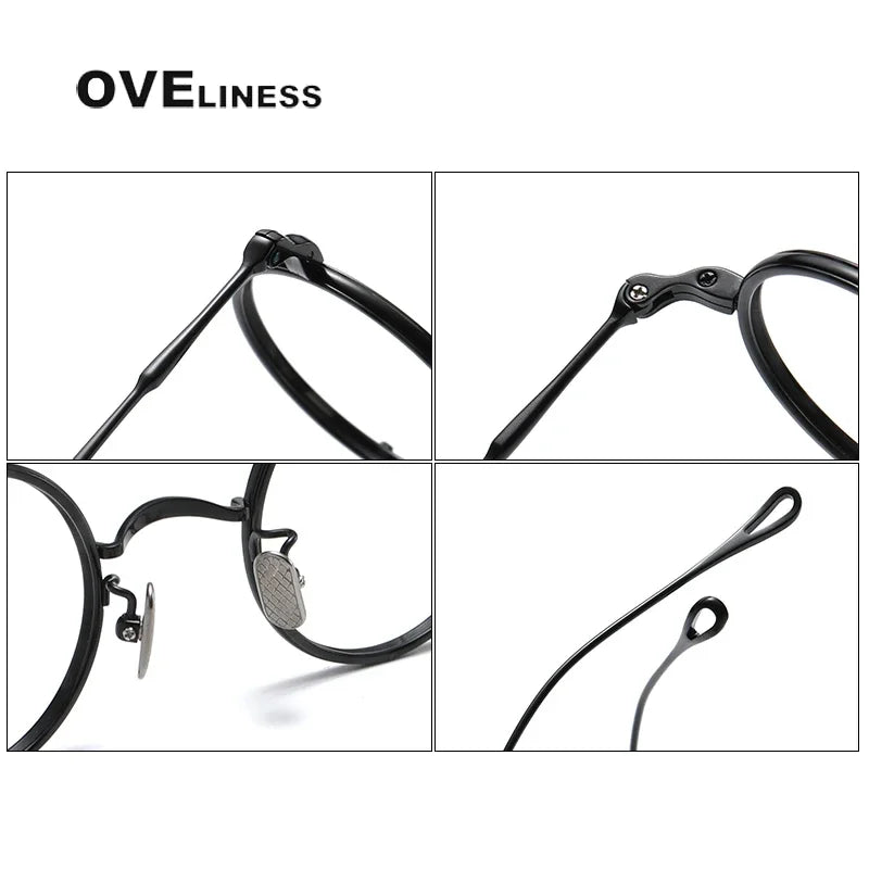 Oveliness Unisex Full Rim Round Titanium Acetate Eyeglasses O2208 Full Rim Oveliness   