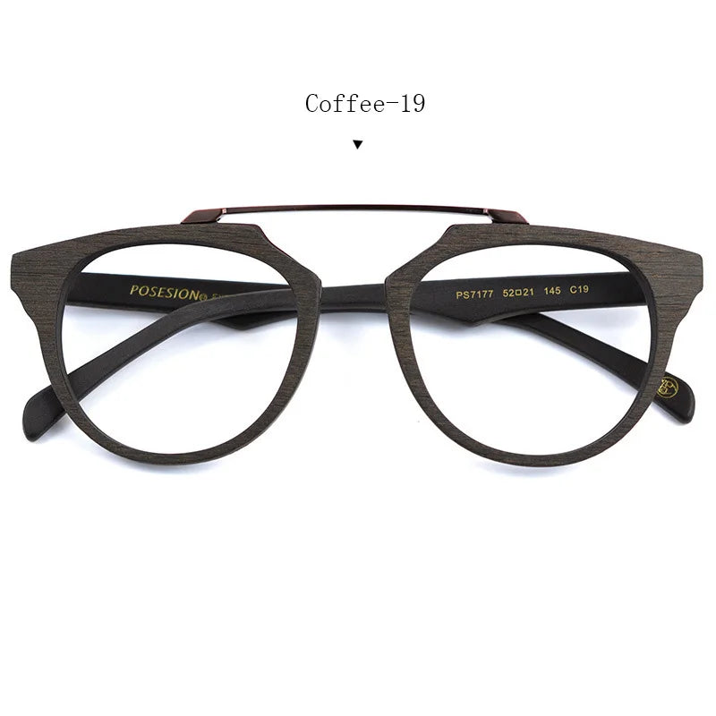 Hdcrafter Mens Full Rim Round Double Bridge Titanium Acetate Frames 036100 — view 4 | Hdcrafter Eyeglasses at FuzWeb