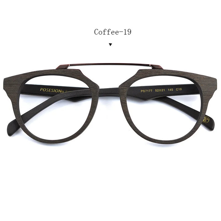 Hdcrafter Mens Full Rim Round Double Bridge Titanium Acetate Frames 036100 — view 4 | Hdcrafter Eyeglasses at FuzWeb