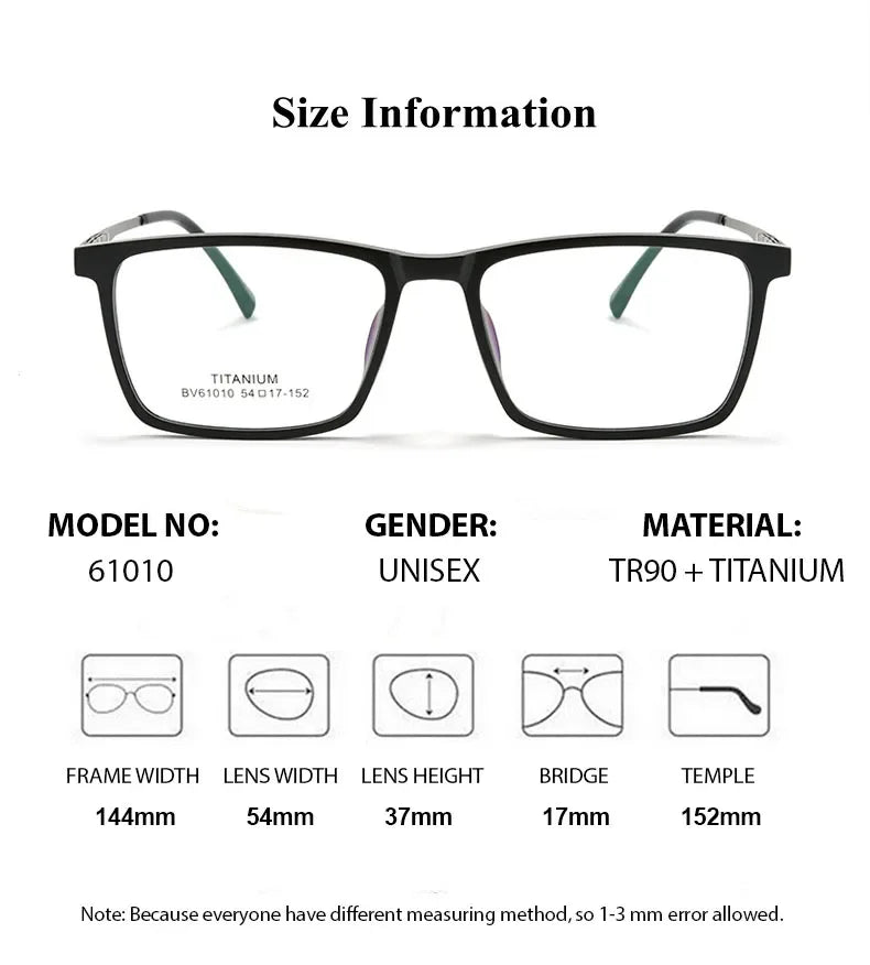 Summer Flower Unisex Full Rim Square Tr 90 Titanium Eyeglasses 610106