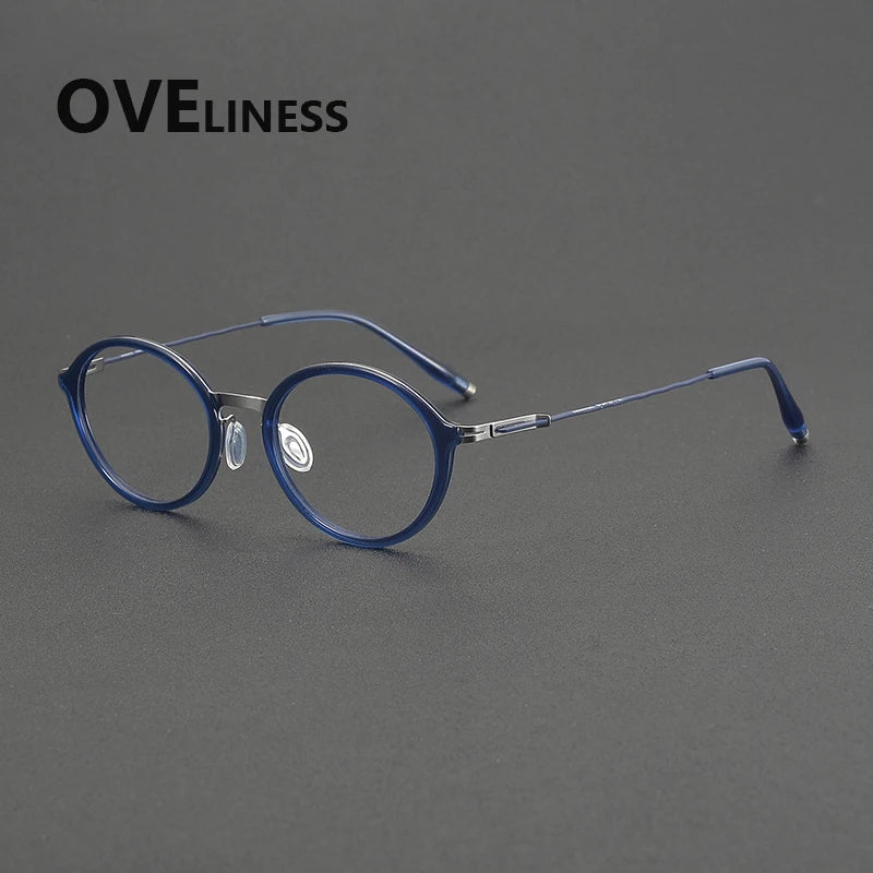 Oveliness Women's Full Rim Oval Acetate Titanium Eyeglasses 202515