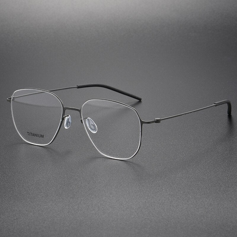 Aissuarvey Men's Full Rim Square Titanium Eyeglasses 544521 Full Rim Aissuarvey Eyeglasses Gray CN 