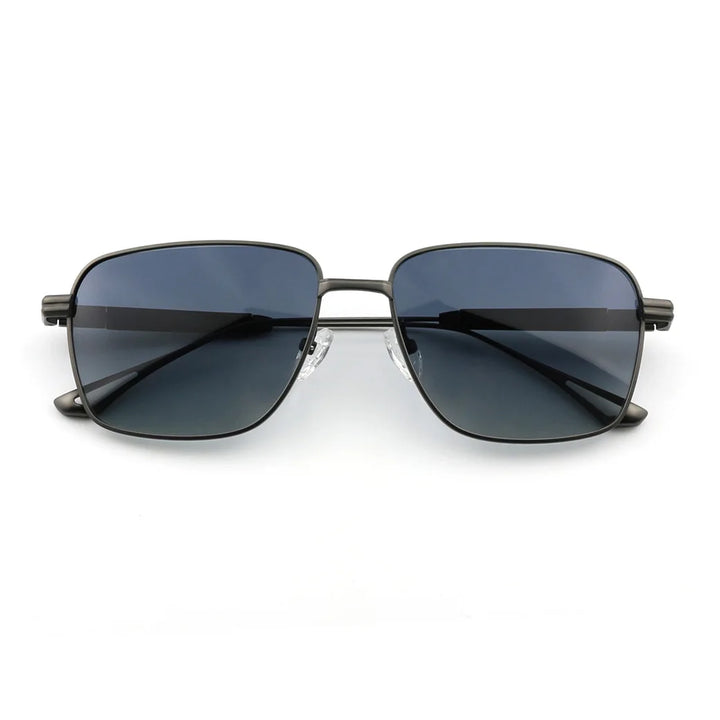 Black Mask Men Full Rim Square Titanium Polarized Sunglasses BM-1105S