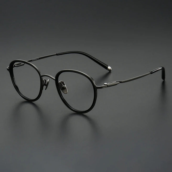Muzz SH0075 unisex round titanium acetate prescription eyeglasses — view 4