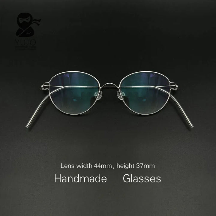 Yujo Unisex Full Rim Oval Round Handcrafted Stainless Steel Eyeglasses Customizable Lenses Full Rim Yujo C1 China 