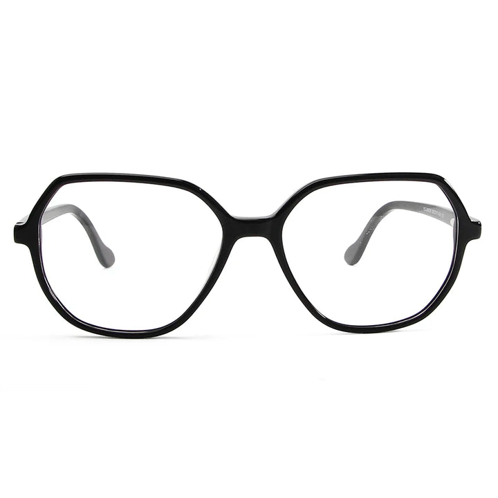 Esnbie Unisex Full Rim Flat Top Round Acetate Eyeglasses 242820 Full Rim Esnbie   