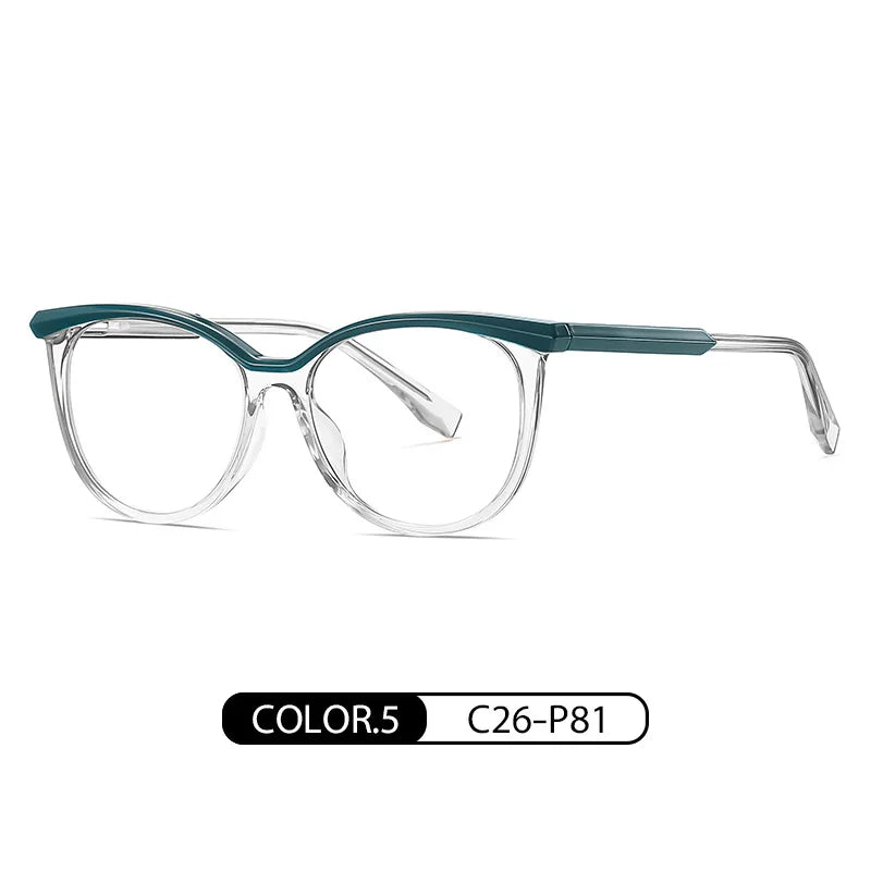 Zirosat Women's Full Rim Oval Square Tr 90 Alloy Eyeglasses 35184