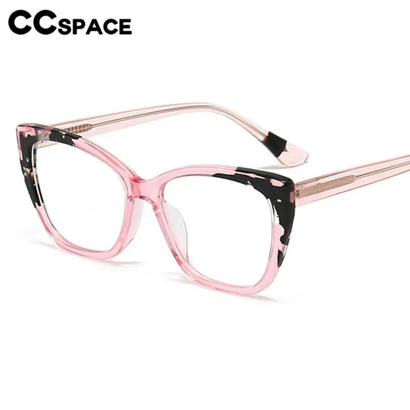 CCSpace Unisex Full Rim Large Square Acetate Eyeglasses 56940 Full Rim CCspace   