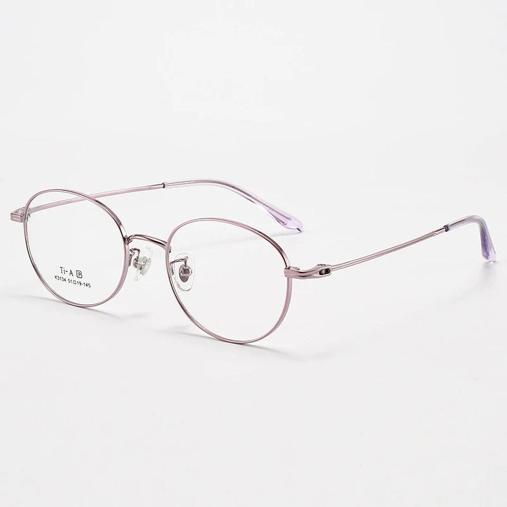 Yimaruili Unisex Full Rim Oval Pure Titanium Eyeglasses 3134 — view 5 | Yimaruili at FuzWeb