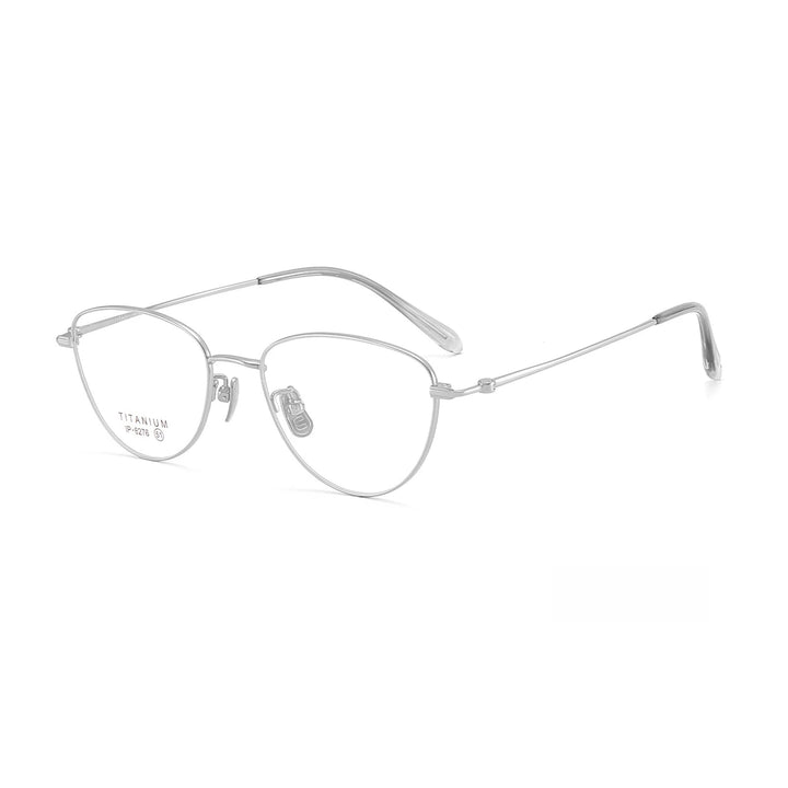 Yimaruili Women's Full Rim Oval Cat Eye Titanium Eyeglasses 62761