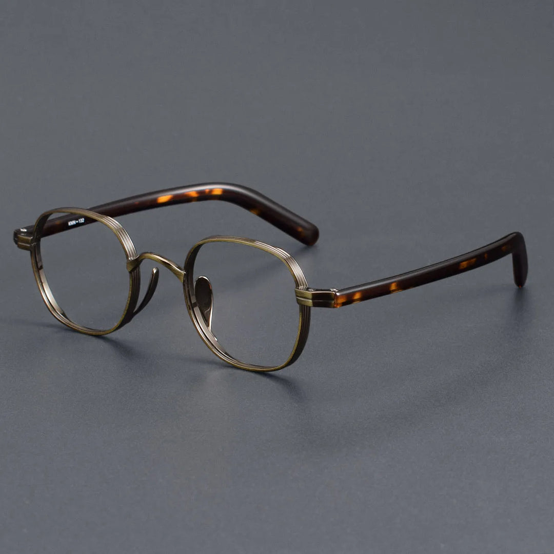 Black Mask Women's Full Rim Square Titanium Acetate Eyeglasses 366132