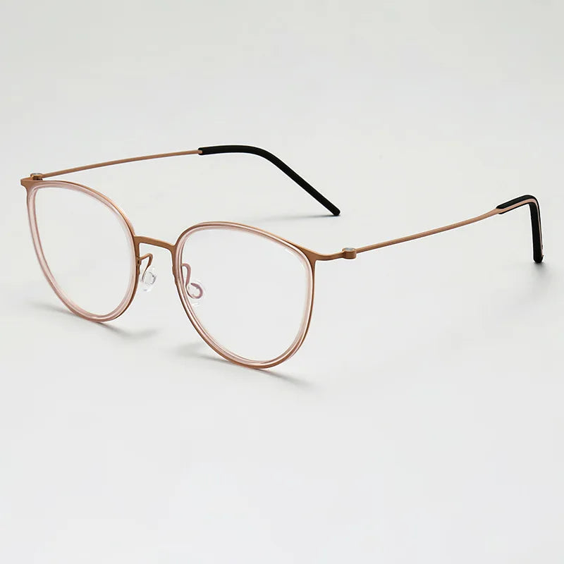 Black Mask Women's Full Rim Cat Eye Titanium Acetate Eyeglasses 635843