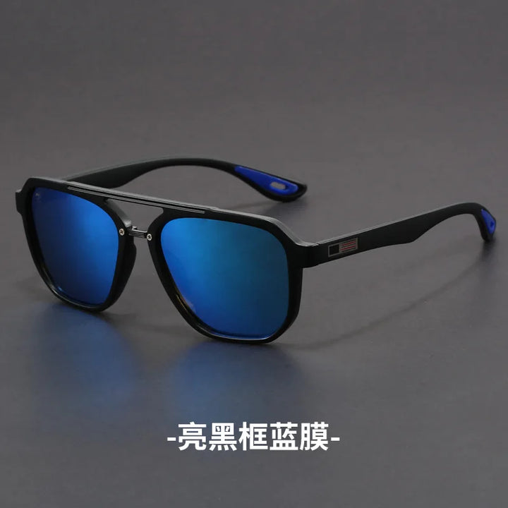 Zirosat Unisex Full Rim Square Double Bridge Alloy Sunglasses 46024