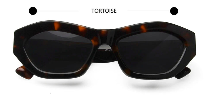 Esnbie Unisex Full Rim Oval Square Thick Acetate Sunglasses 230331