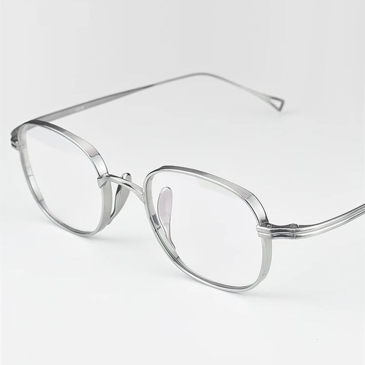 Black Mask Unisex Full Rim Square Oval Titanium Eyeglasses 19114