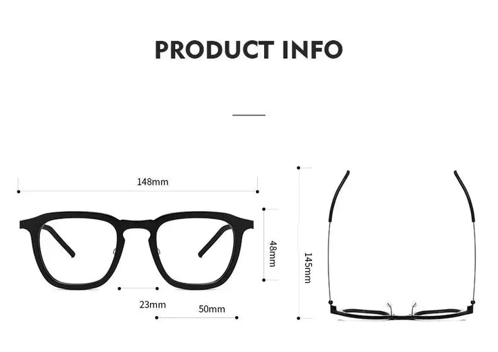 Bobbie 126300 Full Rim Mens Square Acetate Titanium Frames — view 2 | Bobbie at FuzWeb