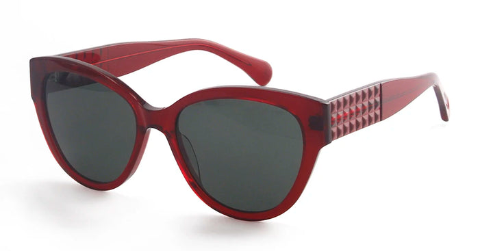 Esnbie Women's Full Rim Cat Eye Acetate Nylon Sunglasses 917125