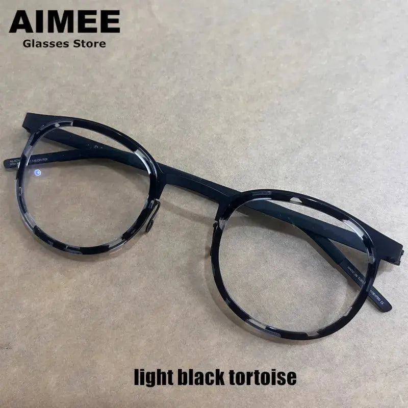 Aimee Full Rim 970400 Unisex Screwless Titanium Round Frames Aimee