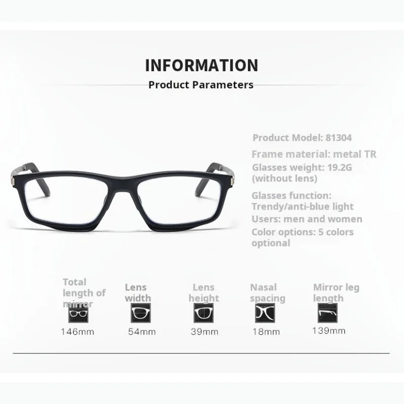 Xbora Unisex Full Rim Square Tr 90 Alloy Photochromic Eyeglasses 813041