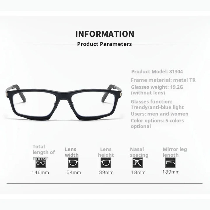 Xbora Unisex Full Rim Square Tr 90 Alloy Photochromic Eyeglasses 813041