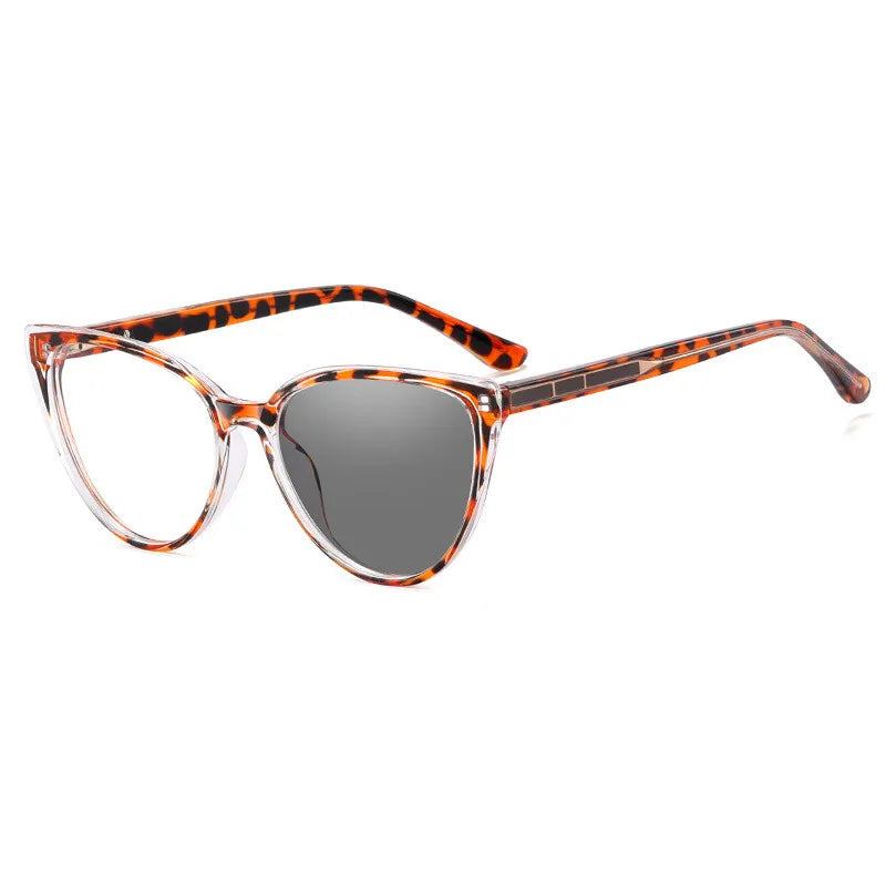 CCspace Women's Full Rim Cat Eye Tr 90 Titanium Photochromic Reading Glasses 311155