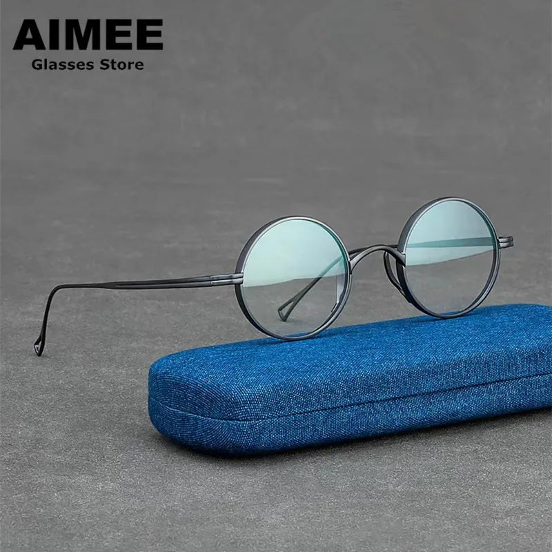 Aimee Unisex Full Rim Round Titanium Eyeglasses 111399 Full Rim Aimee   