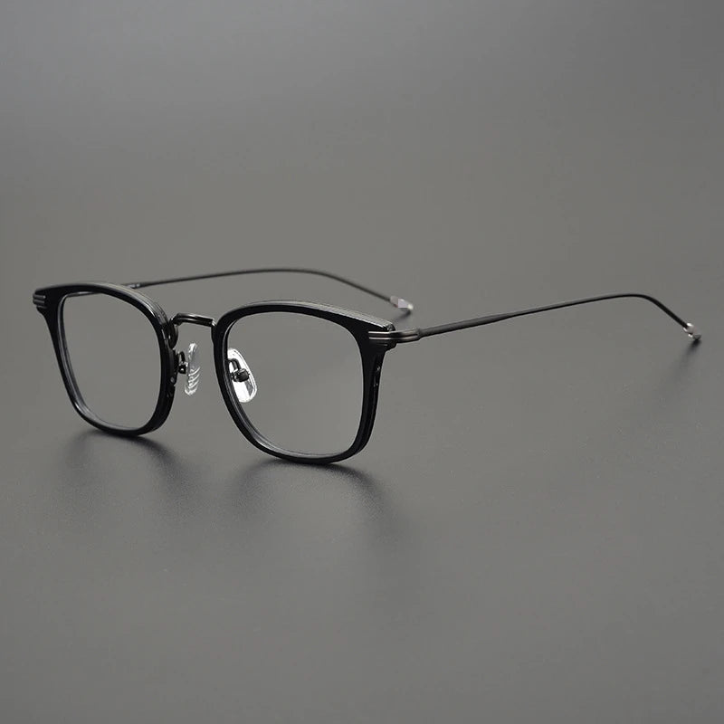 Black Mask Unisex Full Rim Big Square Titanium Alloy Eyeglasses 396905