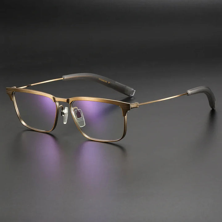 Muzz Men's Full Rim Square Titanium Acetate Eyeglasses 10131