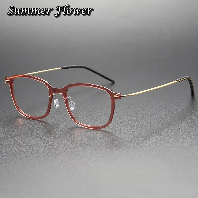 Summer Flower Women's Full Rim Square Tr 90 Titanium Eyeglasses  65104