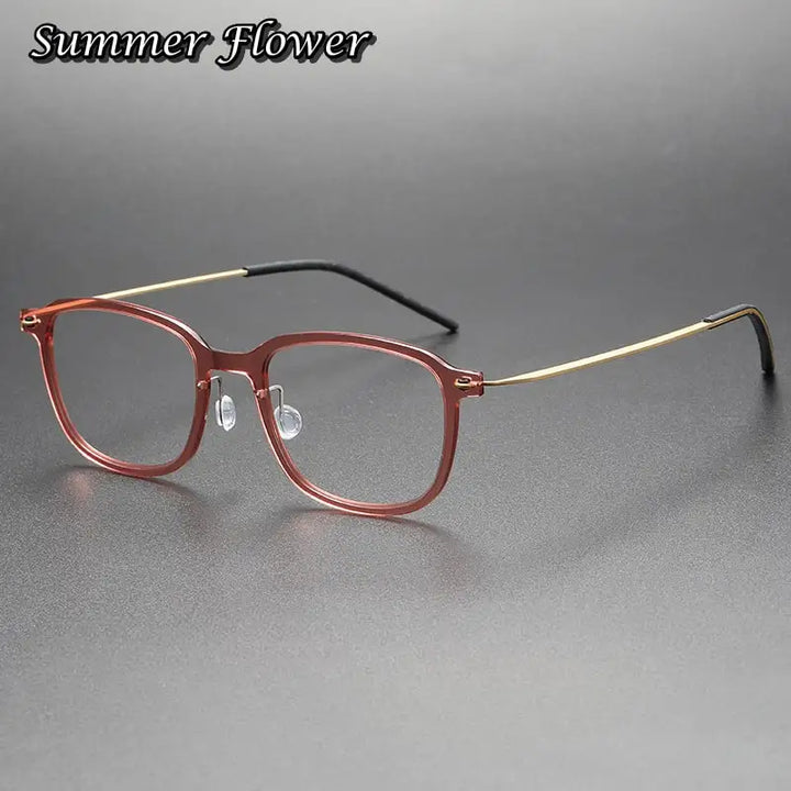Summer Flower Women's Full Rim Square Tr 90 Titanium Eyeglasses  65104