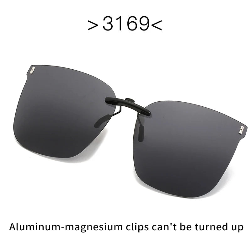 Vicky Unisex Rimless Oval Alloy Polarized Clip On Or Flip Up Sunglasses V003 Clip On Sunglasses Vicky 69magnesium aluminum  