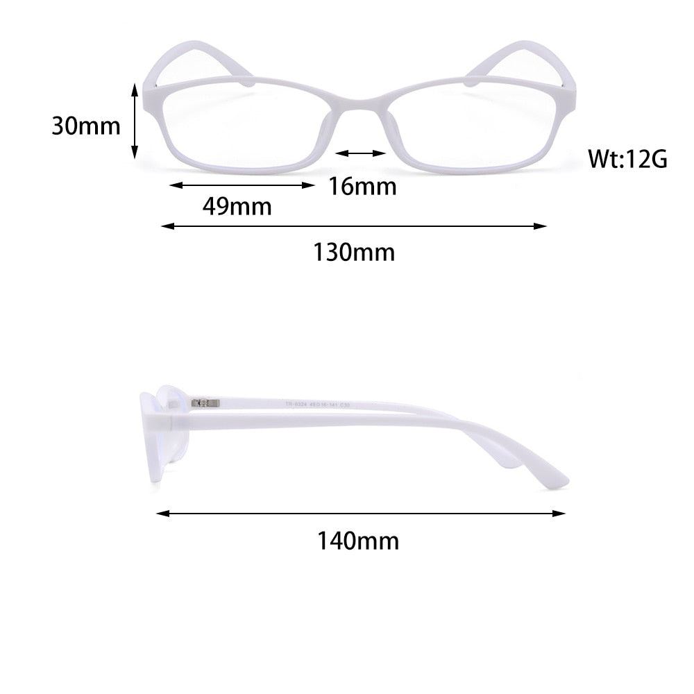 Cubojue Unisex Full Rim Rectangle Tr 90 Titanium Presbyopic Reading Glasses 9324 Reading Glasses Cubojue   