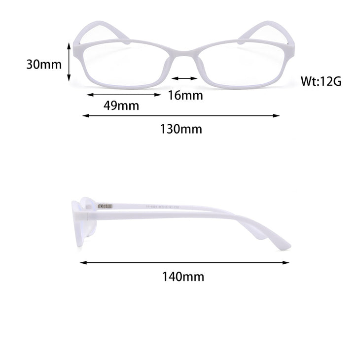 Cubojue Unisex Full Rim Rectangle Tr 90 Titanium Presbyopic Reading Glasses 9324 Reading Glasses Cubojue   