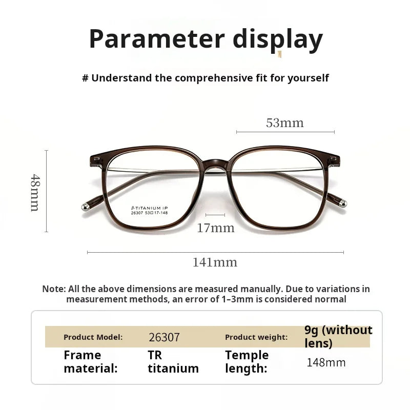 Yimaruili Unisex Full Rim Square TR-90 Titanium Eyeglasses 26307 — view 2 | Yimaruili at FuzWeb